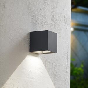 PRIOS Prios LED lampă solară de perete Lius, înălțime 15 cm, senzor mișcare, Negru, Metal, Modern