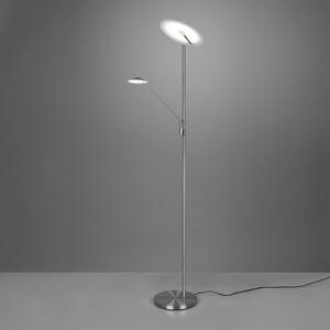 Trio Lighting Lampadar LED Brantford, lampă de citit nichel mat, reglabil, Gri, Camera de zi / sufragerie, Metal, Modern