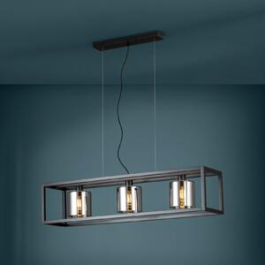 EGLO Brisling lampă suspendată, 3 becuri, negru, reglabil, Negru, Camera de zi / sufragerie, Metal, Modern