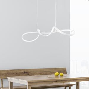 Reality Leuchten Lampă suspendată LED Perugia cu Switch-dimmer, alb, reglabil, Alb, Camera de zi / sufragerie, Metal, Modern