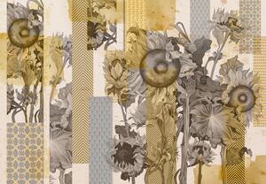 Fototapet - Floarea-soarelui cu texturi (147x102 cm)
