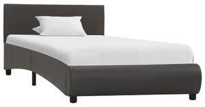 Cadru de pat, gri, 90 x 200 cm, piele ecologică