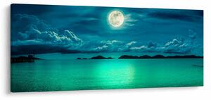 Tablou - Luna plină deasupra apei (120x50 cm)