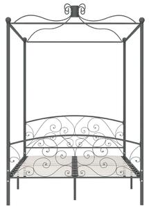 Cadru de pat cu baldachin, gri, 120 x 200 cm, metal