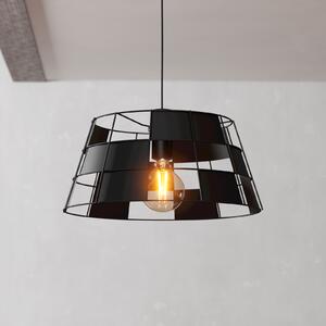 EGLO Pontefract lampă suspendată din oțel, negru, reglabil, Negru, Camera de zi / sufragerie, Metal, Modern