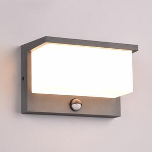 Trio Lighting Lampă de perete cu LED-uri pentru exterior Nestos, senzor mișcare, IP54, Negru, Metal, Modern
