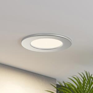 PRIOS Prios LED lampă încastrată Cadance, argintiu, 12 cm, set de 10, CCT, reglabil, Metalic, Baie, Aluminiu, Modern, Corpuri de iluminat încastrate rotunde