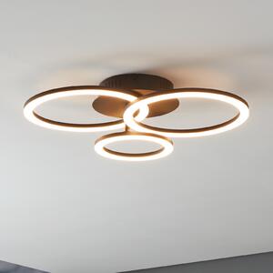 EGLO connect Parrapos-Z plafonieră LED, 3 becuri, reglabil, Negru, Camera de zi / sufragerie, Metal, Modern