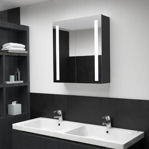 Dulap de baie cu oglindă și LED, 62x14x60 cm