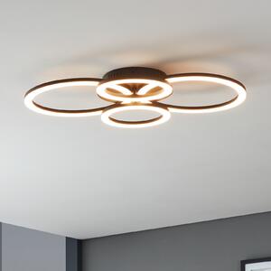 EGLO connect Parrapos-Z plafonieră LED, 4 becuri, reglabil, Negru, Camera de zi / sufragerie, Metal, Modern
