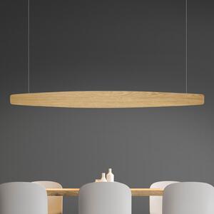 Quitani Suspensie LED Persida, 148 cm, stejar, 2.700 K, reglabil, Lemn, Camera de zi / sufragerie, Lemn, Casă de țară / Rustic