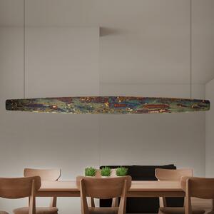 Quitani Persida Lampă suspendată cu LED, 148 cm, impact metalic, auriu, reglabil, Bronz / Alamă Veche, Camera de zi / sufragerie, Metal, Design industrial
