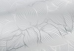 Fototapet - Contururi argintii ale frunzelor (147x102 cm)