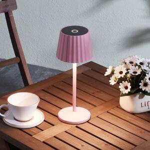 Lindby Lampa de masă cu baterie LED Esali, roz, metal, IP54, reglabil, Roz / Rosé, Camera de zi / sufragerie, Aluminiu, Modern