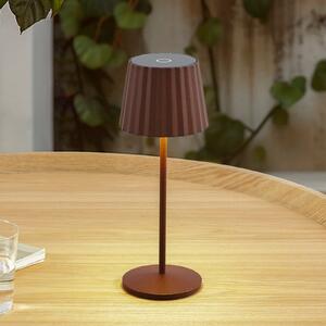 Lindby Lampă de masă cu baterie LED Esali, maro ruginiu, IP65, reglabil, Maro / Rugină, Camera de zi / sufragerie, Aluminiu, Modern