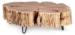 Masa de cafea din lemn de salcam si metal Eneas Tree Natural / Negru, L90xl90xH30 cm