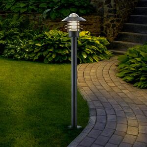Lindby bornă luminoasă Belmiro, fier, 100 cm înălțime, E27, negru, reglabil, Negru, Metal, Modern