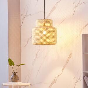 Lindby Venora lampă suspendată, Ø 40 cm, pe un singur nivel, bambus, E27, reglabil, Lemn, Camera de zi / sufragerie, Bamboo, Casă de țară / Rustic