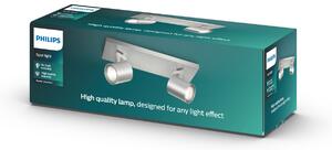 Philips myLiving Runner spot tavan GU10 2 bec alu, reglabil, Metalic, Camera de zi / sufragerie, Metal