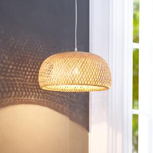 Lindby Lampă suspendată Jadwiga, Ø 45 cm, bambus, E27, reglabil, Lemn, Camera de zi / sufragerie, Bamboo, Scandinavă
