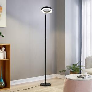 Lindby Smart lampadar LED Cilian, RGBW, CCT, ZigBee, Hue, reglabil, Negru, Camera de zi / sufragerie, Metal, Modern