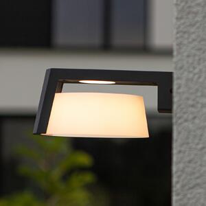 LUTEC Aplică de exterior Moon LED, antracit, CCT, IP44, Negru, Metal, Modern