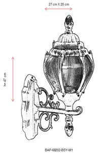 Lampa de Perete de Exterior, Negru, cu Abajur din Policarbonat, Soclu E27, max 60W