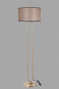 Lampa de Podea cu Picior Elipsa si Abajur din Rachita, Soclu E27, Max. 60W, Culoare Bej