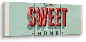 Tablou - Home sweet home (cu ceas) (90x30 cm)