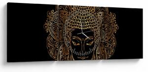 Tablou - Buddha auriu (cu ceas) (90x30 cm)