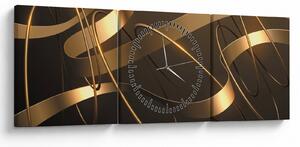 Tablou - Panglici de bronz (cu ceas) (90x30 cm)