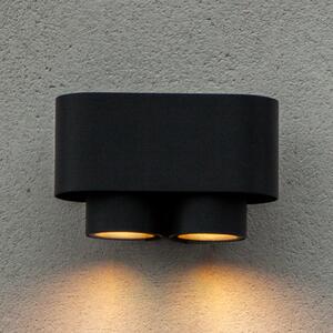 LUTEC Aplică de exterior Cypres, IP44, 2 becuri, reglabil, Negru, Metal, Modern