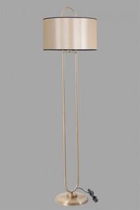 Lampa de Podea cu Picior Elipsa si Abajur din Rachita, Soclu E27, Max. 60W, Culoare Crem