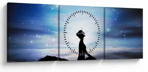 Tablou - Femaia meditând (cu ceas) (90x30 cm)