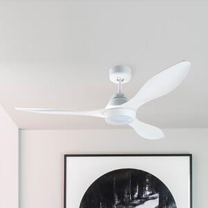 FARO BARCELONA Ventilator de tavan LED Polaris L, 3 palete, alb, Alb, Camera de zi / sufragerie, Plastic, Modern