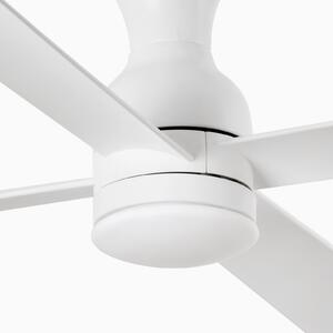 FARO BARCELONA Ventilator de tavan Fraser M cu bec LED, DC, alb, Alb, Camera de zi / sufragerie, Plastic, Modern