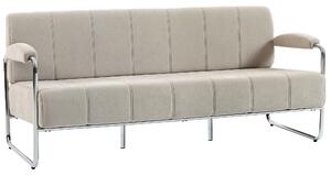HOMCOM Canapea 3 Locuri Tapițată cu Chenille și Cusături Duble, Canapea Modernă cu Brațe și Picioare din Oțel, pentru Living, Birou și Dormitor, 174x75x76 cm, Bej | Aosom Romania