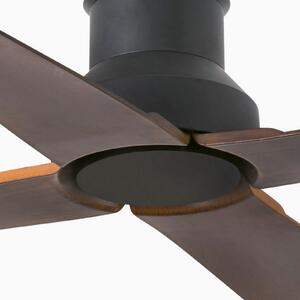 FARO BARCELONA Ventilator de tavan Winche M IP44, exterior, wenge, Maro / Rugină, Plastic