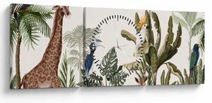 Tablou - Locuitorii africii (cu ceas) (90x30 cm)