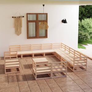 Set mobilier de grădină, 14 piese, lemn masiv de pin