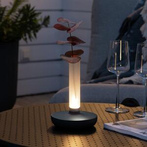 Konstsmide Lampă masă LED Biarritz IP54 acumulator, CCT, gri, reglabil, Negru, Metal, Modern