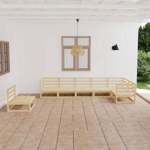 Set mobilier relaxare de grădină, 7 piese, lemn masiv de pin