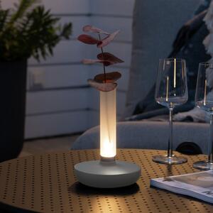 Konstsmide Lampă masă LED Biarritz IP54 acumulator, CCT, alb, reglabil, Alb, Metal, Modern