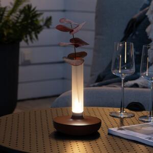 Konstsmide Lampă masă LED Biarritz IP54 acumulator CCT rugin, reglabil, Maro / Rugină, Metal, Modern