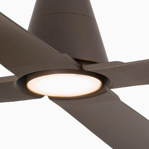 FARO BARCELONA Ventilator de tavan Typhoon L lampă LED IP44 maro, Maro / Rugină, Plastic, Modern