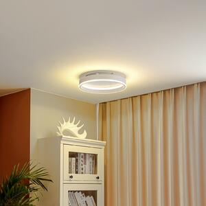 Lindby Plafonieră cu LED Yasmen, alb, metal, 3-step-dim, reglabil, Alb, Camera de zi / sufragerie, Plastic, Modern