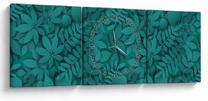Tablou - Frunze (cu ceas) (90x30 cm)