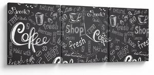 Tablou - Coffee (cu ceas) (90x30 cm)