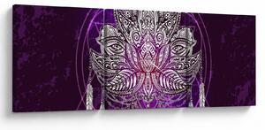 Tablou - Lotus (cu ceas) (90x30 cm)