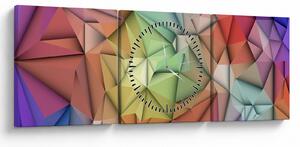 Tablou - Abstracția poligonală (cu ceas) (90x30 cm)